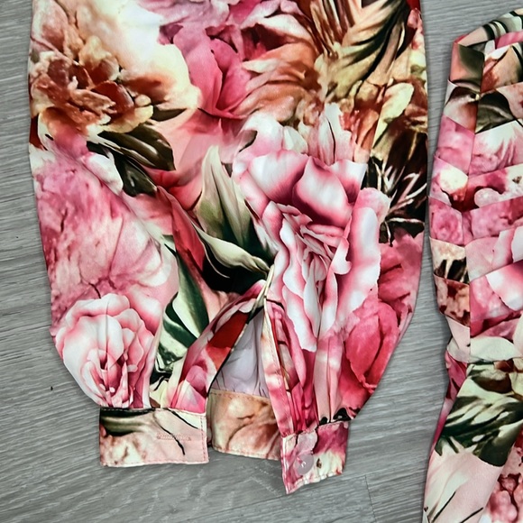 Satiny Floral "Two-Piece" Maxi Dress | EUC Size L - Picture 5 of 12